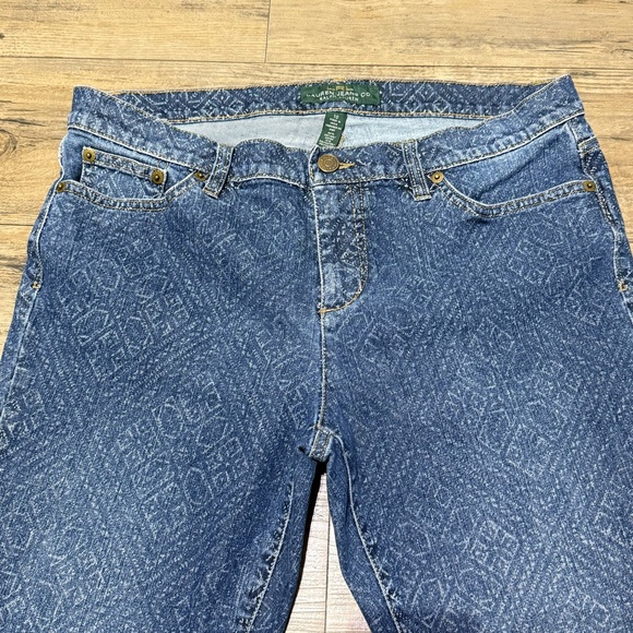 Ralph Lauren Jeans LRL Modern Skinny Mosaic Print Size 10 Mid Rise Straight Leg - Picture 3 of 12